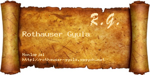 Rothauser Gyula névjegykártya
